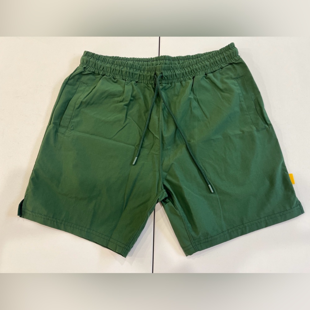 Yellow Label Co. Shorts Green Drawstring Waist Cotton Nylon Pockets Men’s XL